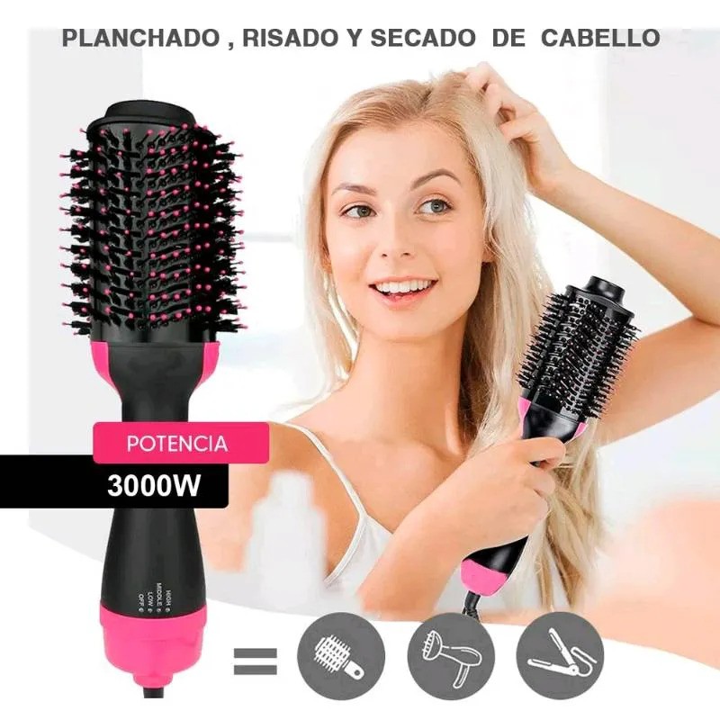 Cepillo 3 en 1 Secador y Alisador  De Cabello